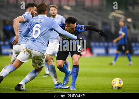 Marco Alpozzi/Lapresse 14 février 2021 Milan, Italie sport football Inter vs Lazio - Italien football Championship League A TIM 2020/2021 - Stadio Giuseppe Meazza dans le pic: Banque D'Images