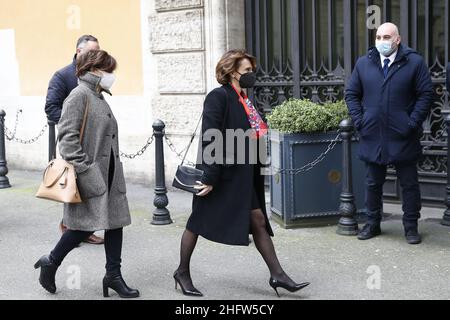 Cecilia Fabiano/Lapresse 17 février 2021 Roma (Italie) politique : Gouvernement Draghi , Sénat confiance dans le pic : Elena Bonetti Banque D'Images