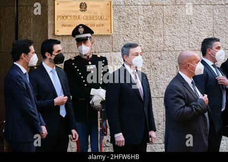 Mauro Scrobogna /Lapresse 19 février 2021 et#xA0; Rome, Italie Actualités Cour des comptes - inauguration de l'année judiciaire en photo : Premier ministre Mario Draghi Banque D'Images