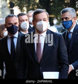 Mauro Scrobogna /Lapresse 19 février 2021 et#xA0; Rome, Italie Actualités Cour des comptes - inauguration de l'année judiciaire en photo : Premier ministre Mario Draghi Banque D'Images