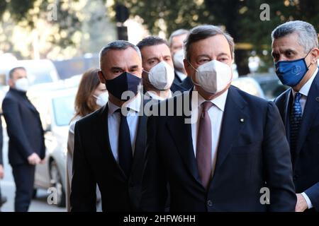 Mauro Scrobogna /Lapresse 19 février 2021 et#xA0; Rome, Italie Actualités Cour des comptes - inauguration de l'année judiciaire en photo : Premier ministre Mario Draghi Banque D'Images