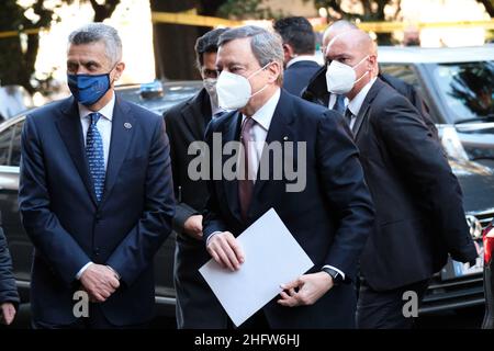 Mauro Scrobogna /Lapresse 19 février 2021 et#xA0; Rome, Italie Actualités Cour des comptes - inauguration de l'année judiciaire en photo : Premier ministre Mario Draghi Banque D'Images