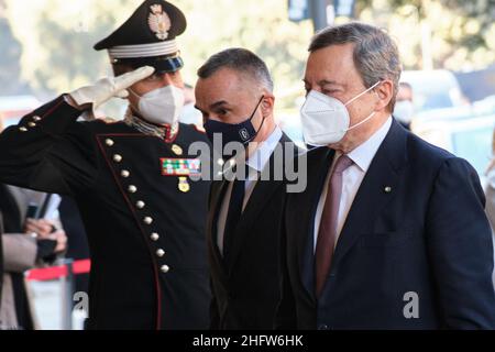 Mauro Scrobogna /Lapresse 19 février 2021 et#xA0; Rome, Italie Actualités Cour des comptes - inauguration de l'année judiciaire en photo : Premier ministre Mario Draghi Banque D'Images