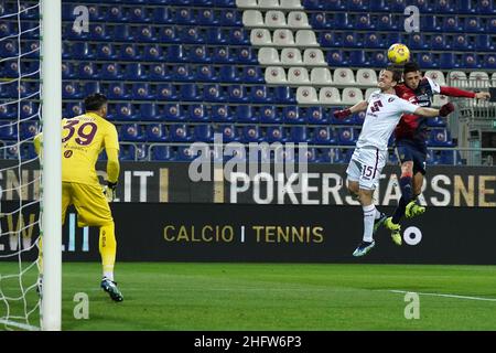 Lapresse/Alessandro Tocco 19 février 2021 Cagliari (Italie) Sport Soccer Cagliari Calcio vs Torino League A TIM 2020/2021 "Sardegna Arena" Stadium&#xA0; sur la photo:15 Cristian Ansaldi(Torino FC) Banque D'Images