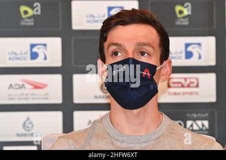 GIAN Mattia d'Alberto - Lapresse 20 février 2021 Abu Dhabi (Émirats arabes Unis) Sport Cycling UAE Tour 2021 Top Riders conférence de presse dans le pic: Adam Yates Banque D'Images