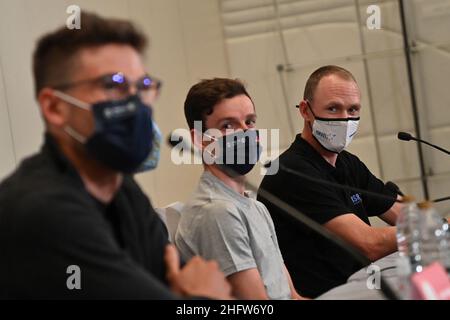 GIAN Mattia d'Alberto - Lapresse 20 février 2021 Abu Dhabi (Émirats arabes Unis) Sport Cycling UAE Tour 2021 Top Riders conférence de presse dans le pic: Adam Yates Banque D'Images