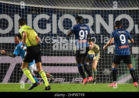 Gianluca Checchi/Lapresse 21 02 2021 Bergame (Italia) Sport Soccer Atalanta vs Napoli - Championnat italien de football League A 2020/2021 - Gewiss Stadium sur la photo: Alex Meret Banque D'Images