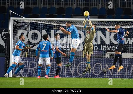 Gianluca Checchi/Lapresse 21 02 2021 Bergame (Italia) Sport Soccer Atalanta vs Napoli - Championnat italien de football League A 2020/2021 - Gewiss Stadium sur la photo: Alex Meret Banque D'Images