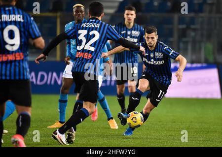 Gianluca Checchi/Lapresse 21 02 2021 Bergame (Italia) Sport Soccer Atalanta vs Napoli - Championnat italien de football League A 2020/2021 - Gewiss Stadium sur la photo: Remo Freuler Banque D'Images