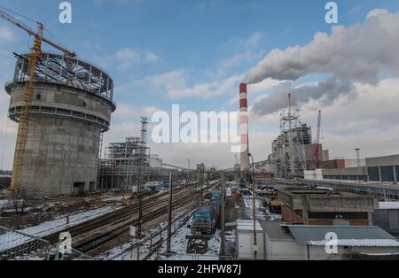 TPP Nikola Tesla Une centrale électrique, Obrenovac, Serbie Banque D'Images