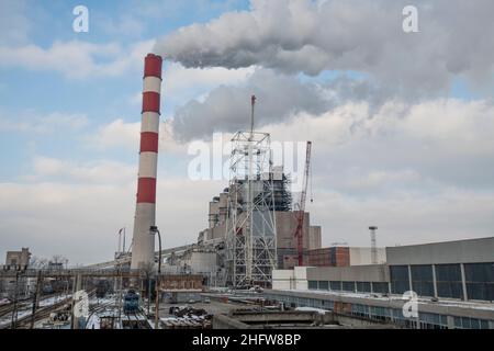 TPP Nikola Tesla Une centrale électrique, Obrenovac, Serbie Banque D'Images