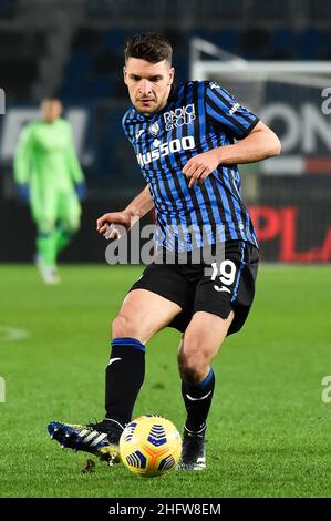 Gianluca Checchi/Lapresse 21 02 2021 Bergame (Italia) Sport Soccer Atalanta vs Napoli - Championnat italien de football League A 2020/2021 - Gewiss Stadium sur la photo: Berat Djimsiti Banque D'Images