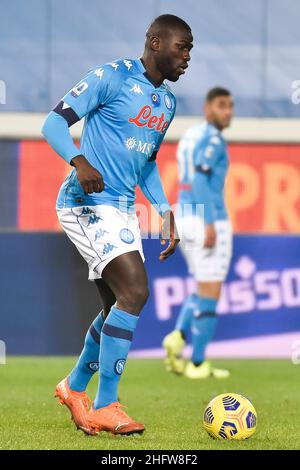 Gianluca Checchi/Lapresse 21 02 2021 Bergame (Italia) Sport Soccer Atalanta vs Napoli - Championnat italien de football League A 2020/2021 - Gewiss Stadium sur la photo: Kalidou Koulibaly Banque D'Images