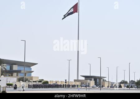 Lapresse - Fabio Ferrari 24 février 2021 Abu Dhabi (Émirats arabes Unis) Sport Cycling UAE Tour 2021 -DUBAI STAGE- Stage 4 - de l'île de Marjan à l'île de Marjan dans la photo: Pendant la course Banque D'Images