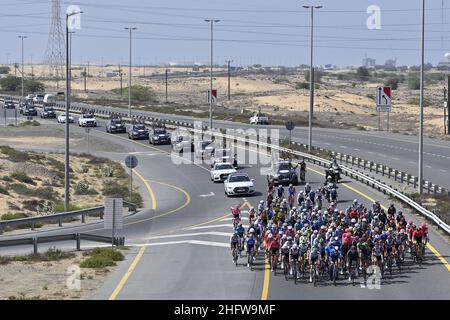 Lapresse - Fabio Ferrari 24 février 2021 Abu Dhabi (Émirats arabes Unis) Sport Cycling UAE Tour 2021 -DUBAI STAGE- Stage 4 - de l'île de Marjan à l'île de Marjan dans la photo: Pendant la course Banque D'Images