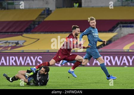 Luciano Rossi/ AS Roma/ Lapresse 28/02/2021 Rome (Italie) Sport Soccer Roma - Milan championnat de football League A Tim 2020 2021 Olimpico Stade de Rome dans le pic: Borja Mayoral Banque D'Images