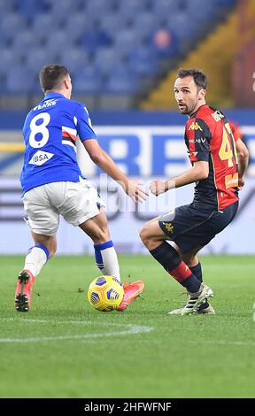 Lapresse - Tano Pecoraro 03 mars 2021 City Genova - (Italie) Sport Soccer Gênes vs Sampdoria Italian football Championship League A TIM 2020/2021 - 'Luigi Ferraris' Stadium in the pic: Badelj milan Banque D'Images