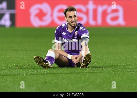 Lapresse - Jennifer Lorenzini 03 mars 2021 Firenze (Italie) Sport Soccer Fiorentina - Roma Italian football Championship League A TIM 2020/ 2021 - Stade 'Artemio Franchi' dans le pic: Blessé de Castrovilli Banque D'Images