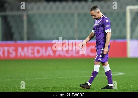 Lapresse - Jennifer Lorenzini 03 Mars 2021 Firenze (Italie) Sport Soccer Fiorentina - Roma Italian football Championship League A TIM 2020/ 2021 - Stade 'Artemio Franchi' dans le pic: Décevoir de Ribery Banque D'Images