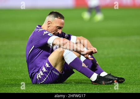 Lapresse - Jennifer Lorenzini 03 Mars 2021 Firenze (Italie) Sport Soccer Fiorentina - Roma Italian football Championship League A TIM 2020/ 2021 - Stade 'Artemio Franchi' dans le pic: Décevoir de Ribery Banque D'Images