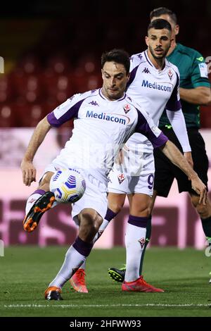 Alessandro Garofalo/Lapresse 13 mars 2021 Benevento, Italie football sport Benevento vs Fiorentina - Ligue italienne de championnat de football A TIM 2020/2021 - Stade Vigorito.Dans la photo: Giacomo Bonaventura (ACF Fiorentina) Banque D'Images