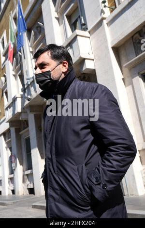 Mauro Scrobogna /Lapresse 25 mars 2021 Rome, Italie Actualités CSM - Palamara dans la photo: Luca Palamara après son audition au Conseil supérieur de la magistrature Banque D'Images