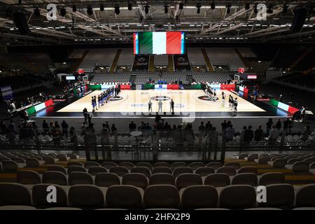 Massimo Paolone/Lapresse 28 mars 2021 Bologna, Italie panier sport Virtus Bologna vs Fortitudo Bologna - LBA Serie A UnipolSai - Virtus Arena dans le pic: Alignement Banque D'Images