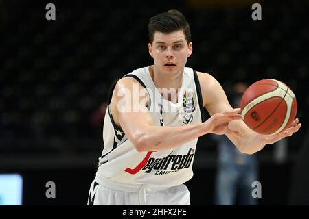 Massimo Paolone/Lapresse 28 mars 2021 Bologna, Italie panier sport Virtus Bologna vs Fortitudo Bologna - LBA Serie A UnipolSai - Virtus Arena dans le pic: Amar Alibegovic (Virtus Segafredo Bologna) en action Banque D'Images