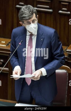 Roberto Monaldo / Lapresse 31-03-2021 Rome (Italie) Chambre des députés - heure des questions sur le pic Vittorio Colao Banque D'Images