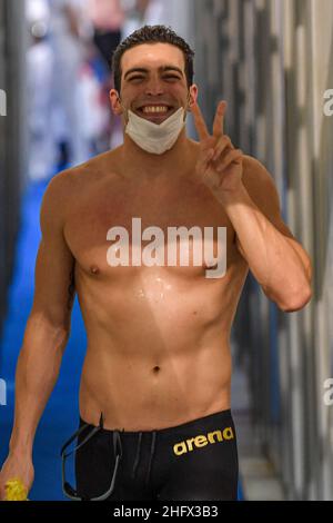 GIAN Mattia d'Alberto - Lapresse Mars, 31 2021 Riccione (RM) Sport natation Championnat italien de natation Unipol dans le pic: Gabriele Detti Banque D'Images