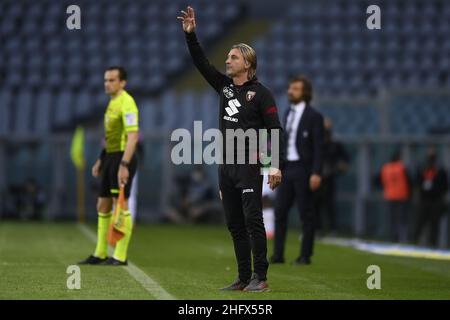 Lapresse - Fabio Ferrari 03 avril 2021 Turin, Italie sport de football EXCLUSIF TORINO FC Torino FC vs Juventus FC - Italian football Championship League A TIM 2020/2021 - stade "Olimpico Grande Torino".Dans le pic:Davide Nicola (Torino FC); Banque D'Images