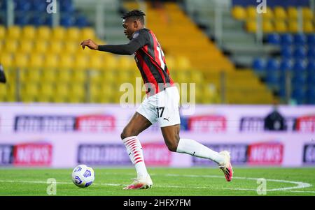 Lapresse - Spada 10 avril 2021 Parme ( Italie ) Sport Soccer A.C.Milan- saison 2020-2021 - série A Parme vs Milan dans le pic: Rafael Leao fête après avoir obtenu 1-3 points Banque D'Images