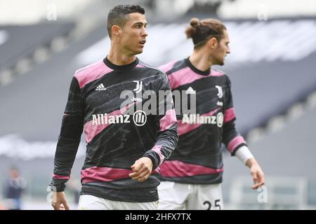 Marco Alpozzi/Lapresse 11 avril 2020 Turin, Italie football sportif Juventus vs Gênes - Ligue italienne de championnat de football A TIM 2020/2021 - Stade Allianz dans le pic: Cristiano Ronaldo (Juventus F.C.); Banque D'Images