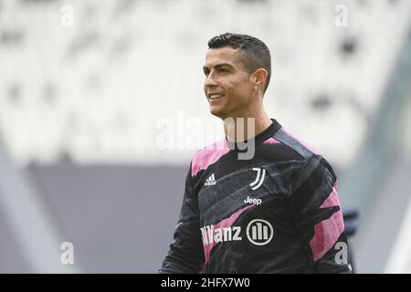 Marco Alpozzi/Lapresse 11 avril 2020 Turin, Italie football sportif Juventus vs Gênes - Ligue italienne de championnat de football A TIM 2020/2021 - Stade Allianz dans le pic: Cristiano Ronaldo (Juventus F.C.); Banque D'Images