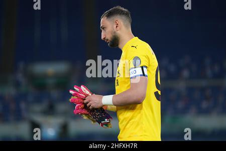 Lapresse - Spada 26 avril 2021 Rome ( Italie ) Sport Soccer A.C.Milan- saison 2020-2021 - série A Lazio vs Milan dans la photo: Gianluigi Donnarumma Banque D'Images