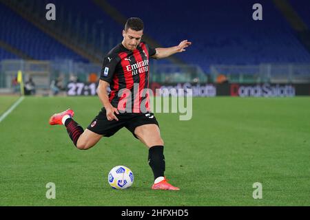 Lapresse - Spada 26 avril 2021 Rome ( Italie ) Sport Soccer A.C.Milan- saison 2020-2021 - série A Lazio vs Milan dans la photo: Diogo Dalot Banque D'Images