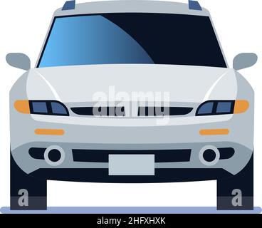 Vue avant du véhicule multisegment.Grosse voiture de campagne Illustration de Vecteur