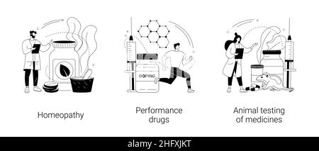 Illustrations vectorielles de concepts abstraits de l'industrie pharmaceutique. Illustration de Vecteur