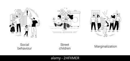 Problèmes sociaux concept abstrait illustrations vectorielles. Illustration de Vecteur