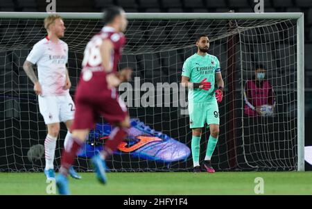 Lapresse - Spada 12 mai 2021 Turin ( Italie ) Sport Soccer AA.C.Milan- saison 2020-2021 - série A Torino vs Milan dans le pic: Donnarumma Banque D'Images