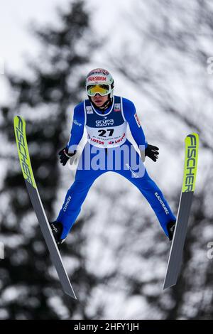 Zakopane, Pologne.16th janvier 2022.Aleksander Zniszczol vu en action lors de la compétition individuelle de la coupe du monde de saut à ski FIS à Zakopane.(Photo de Filip Radwanski/SOPA Images/Sipa USA) crédit: SIPA USA/Alay Live News Banque D'Images