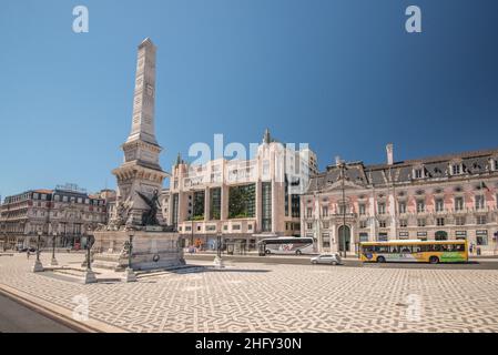 Lisboa, Portugal - juillet 24 2016 : Monumento aos Restauradores. Banque D'Images