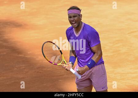 Fabrizio Corradetti - Lapresse 15/05/2021 Roma (Italie) Sport tennis semi-fin Reilly Opelka (USA) vs Rafael Nadal (ESP) Internazionali BNL d'Italia 2021 dans le pic: Rafael Nadal Banque D'Images