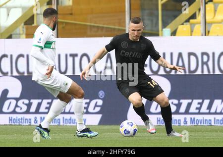 Michele Nucci/Lapresse 16 mai 2021 - Parme, Italie football Parme Calcio 1913 vs Sassuolo U.S. Italian football Championship League A TIM 2020/2021 - Stade Ennio Tardini dans le pic: Jasmin Kurtic (Parme Calcio) Banque D'Images