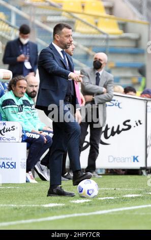 Michele Nucci/Lapresse 16 mai 2021 - Parme, Italie football Parme Calcio 1913 vs Sassuolo U.S. Italian football Championship League A TIM 2020/2021 - Stade Ennio Tardini dans le pic: Roberto d'Aversa (Parme Calcio) Banque D'Images