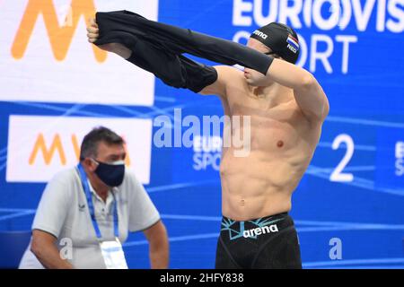 Alfredo Falcone - Lapresse 17 mai 2021 Budapest, Hongrie sport 35th Edition de natation européenne Open 50m BackStroke Med dans le pic:Arno Kamminga (Ned Banque D'Images