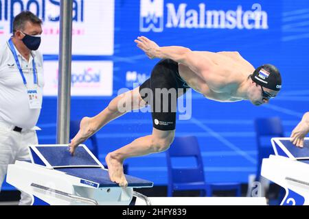 Alfredo Falcone - Lapresse 17 mai 2021 Budapest, Hongrie sport 35th Edition de natation européenne Open 50m BackStroke Med dans le pic:Arno Kamminga (Ned Banque D'Images