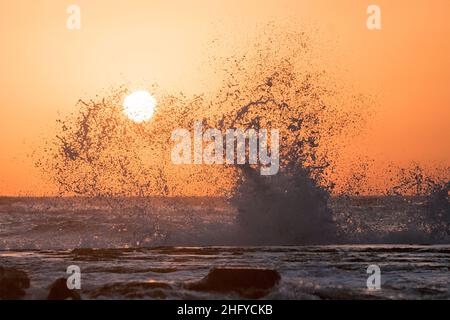 Coucher de soleil en Israël vue sur la Terre Sainte Banque D'Images