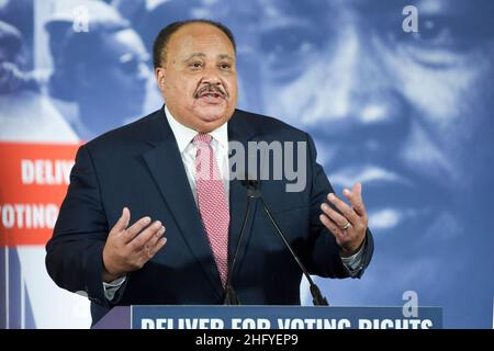 17 janvier 2022, Washington, Distric of Columbia, Etats-Unis: Drum Mayor Institute, Président MARTIN LUTHER KING III parle lors de l'événement spécial tenir pour les droits de vote, aujourd'hui le 17 janvier 2021 à Columbus Club/Union Station à Washington DC, Etats-Unis.(Credit image: © Lénine Nolly/ZUMA Press Wire) Banque D'Images