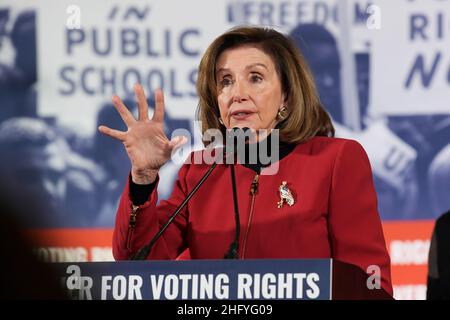 Le 17 janvier 2022, Washington, Distric of Columbia, Etats-Unis: La conférencière de la maison NANCY PELOSI(D-CA) parle lors de l'événement spécial de remise des droits de vote, aujourd'hui le 17 janvier 2021 à Columbus Club/Union Station à Washington DC, Etats-Unis.(Credit image: © Lénine Nolly/ZUMA Press Wire) Banque D'Images